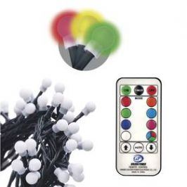 EMOS 96 LED 10m, řetěz – kuličky, červ./zel./mod., ovladač, programy (1534216300)