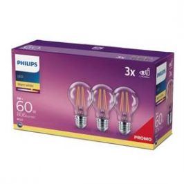 Philips klasik, 7W, E27, teplá bílá (3ks) (8718699665081)