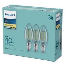 Philips svíčka, 4,3W, E14, teplá bílá (3ks) (8718699612337)