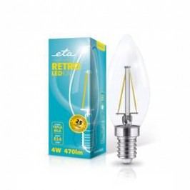 ETA RETRO LEDka svíčka, 4W, E14, teplá bílá (ETA889090004) průhledná
